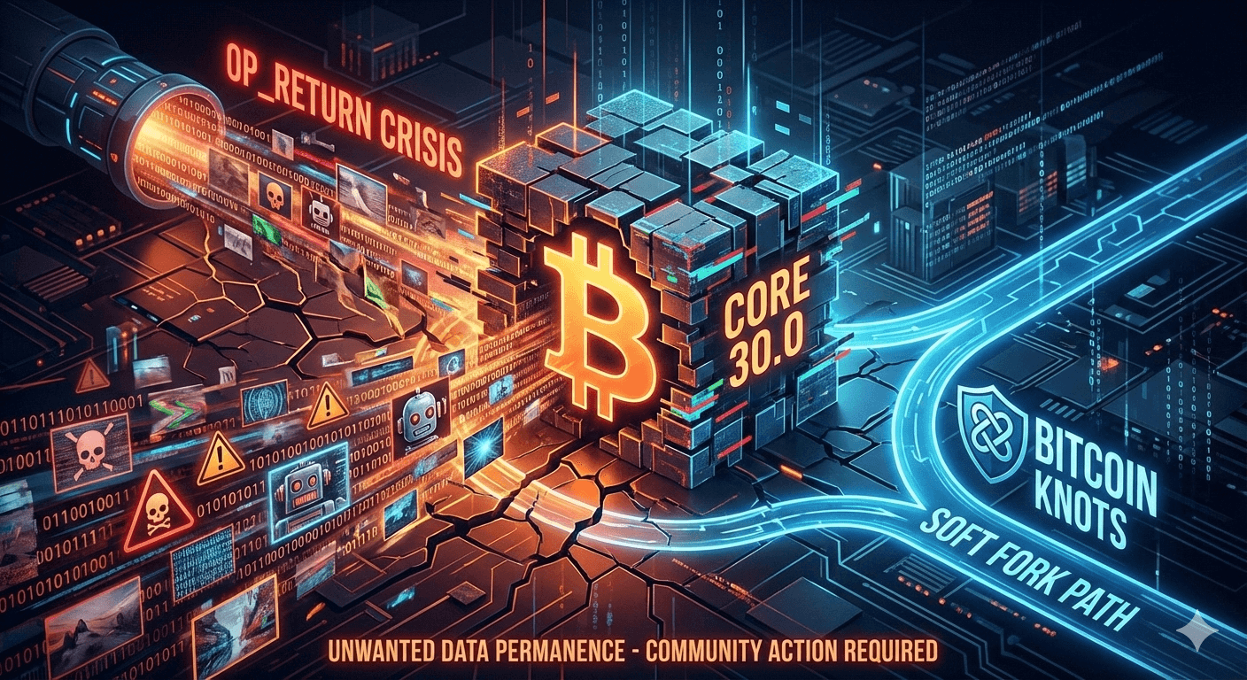 Cover Image for BITCOIN CORE 30.0 RELEASED: The OP_RETURN Crisis and the Path Forward